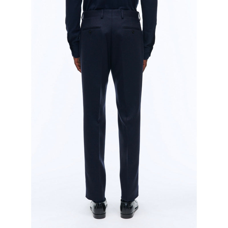 Pantalon En Flanelle De Laine Armurée - Marine