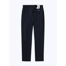 Fursac - Pantalon En Flanelle De Laine Armurée Bleu Marine