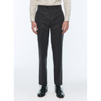 Pantalón de traje de franela elástica liso gris oscuro - Acero