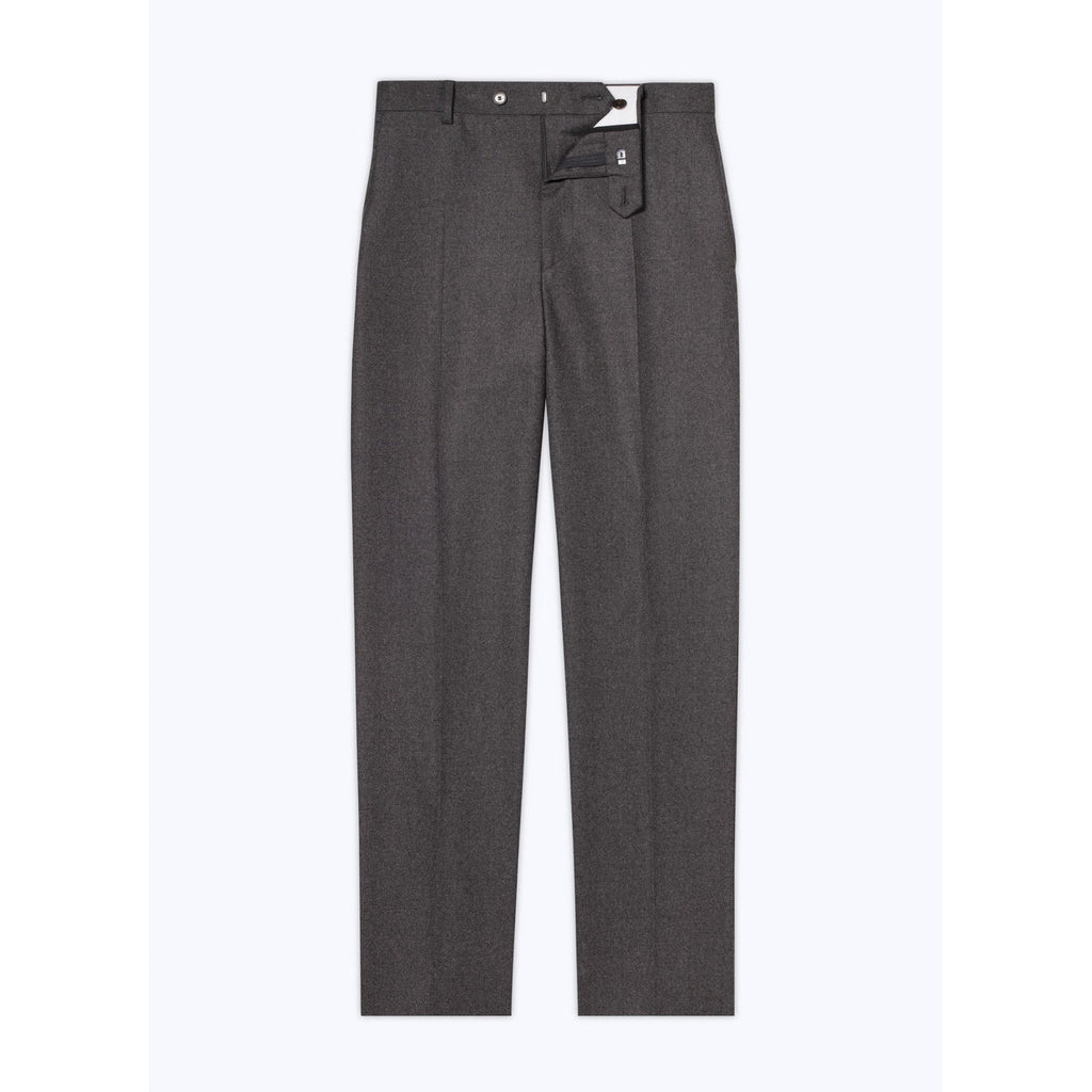 Pantalón de traje de franela elástica liso gris oscuro - Acero