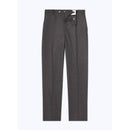 Dark Gray Plain Stretch Flannel Suit Trousers - Steel