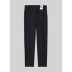 Fursac - Pantalon En Natté De Laine Bleu Marine - Bleu Marine