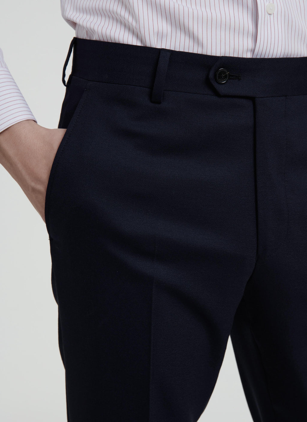 Fursac - Pantalón De Crepé De Lana Azul