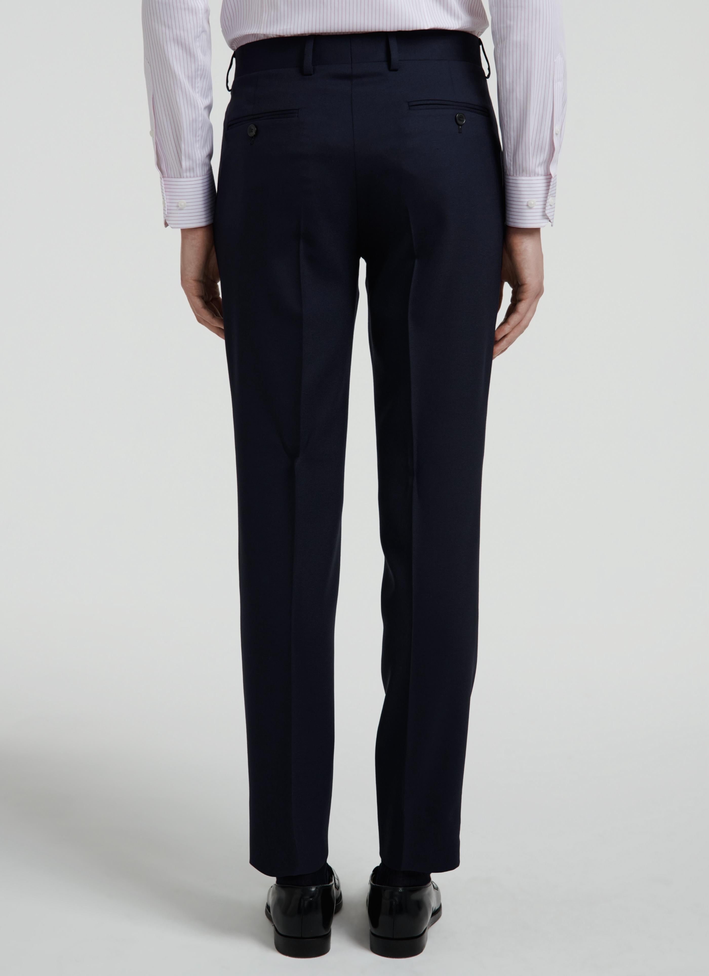 Fursac - Pantalón De Crepé De Lana Azul