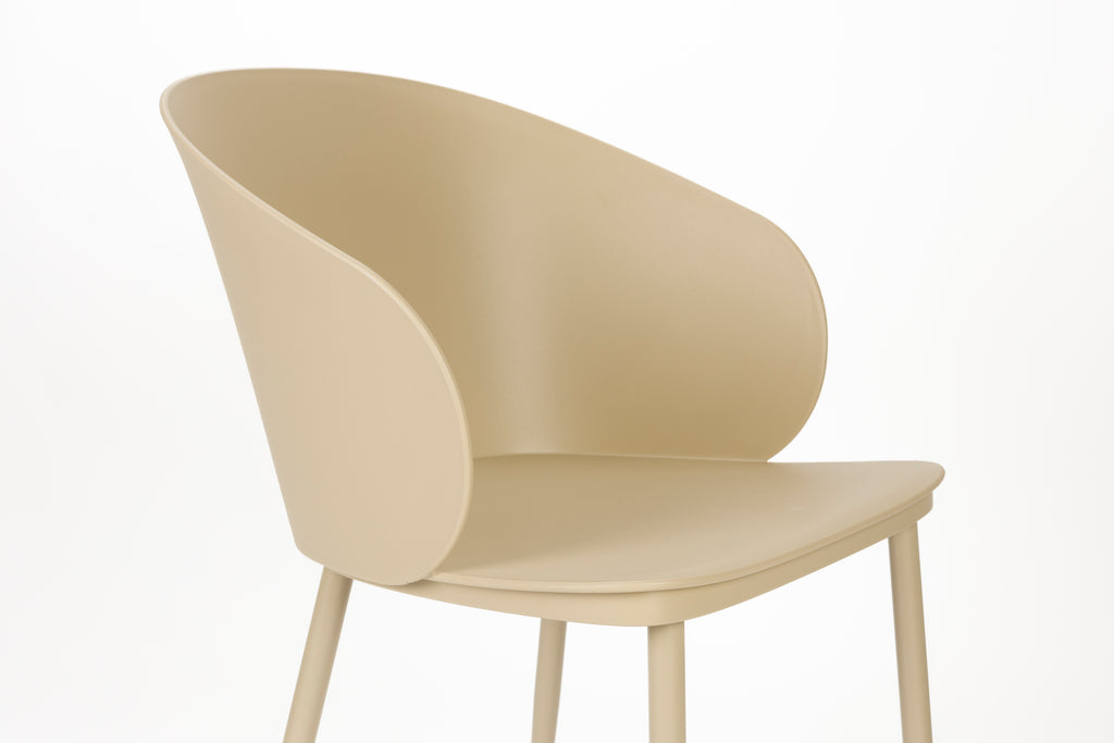 Gigi All - Dining Chair - Polypropylene Plastic - Beige/White