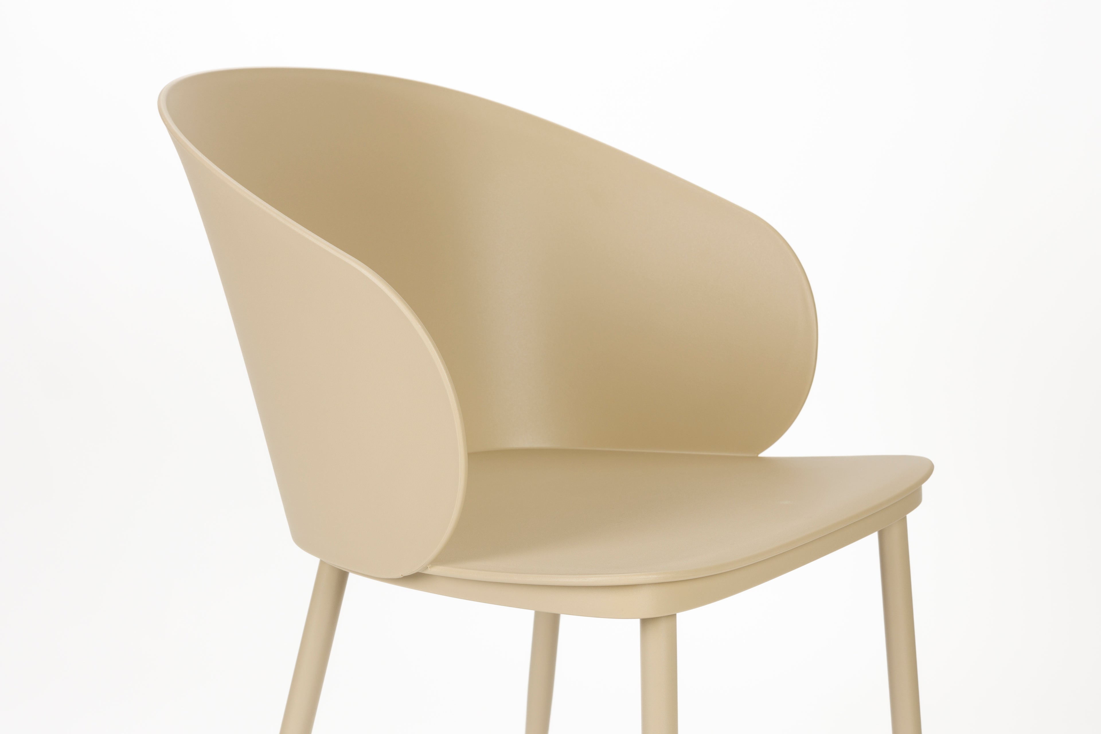 Gigi All - Dining Chair - Polypropylene Plastic - Beige/White