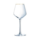Cristal d'Arques - 4 Stemmed Glasses - 38cl - Ultime Gold Rim