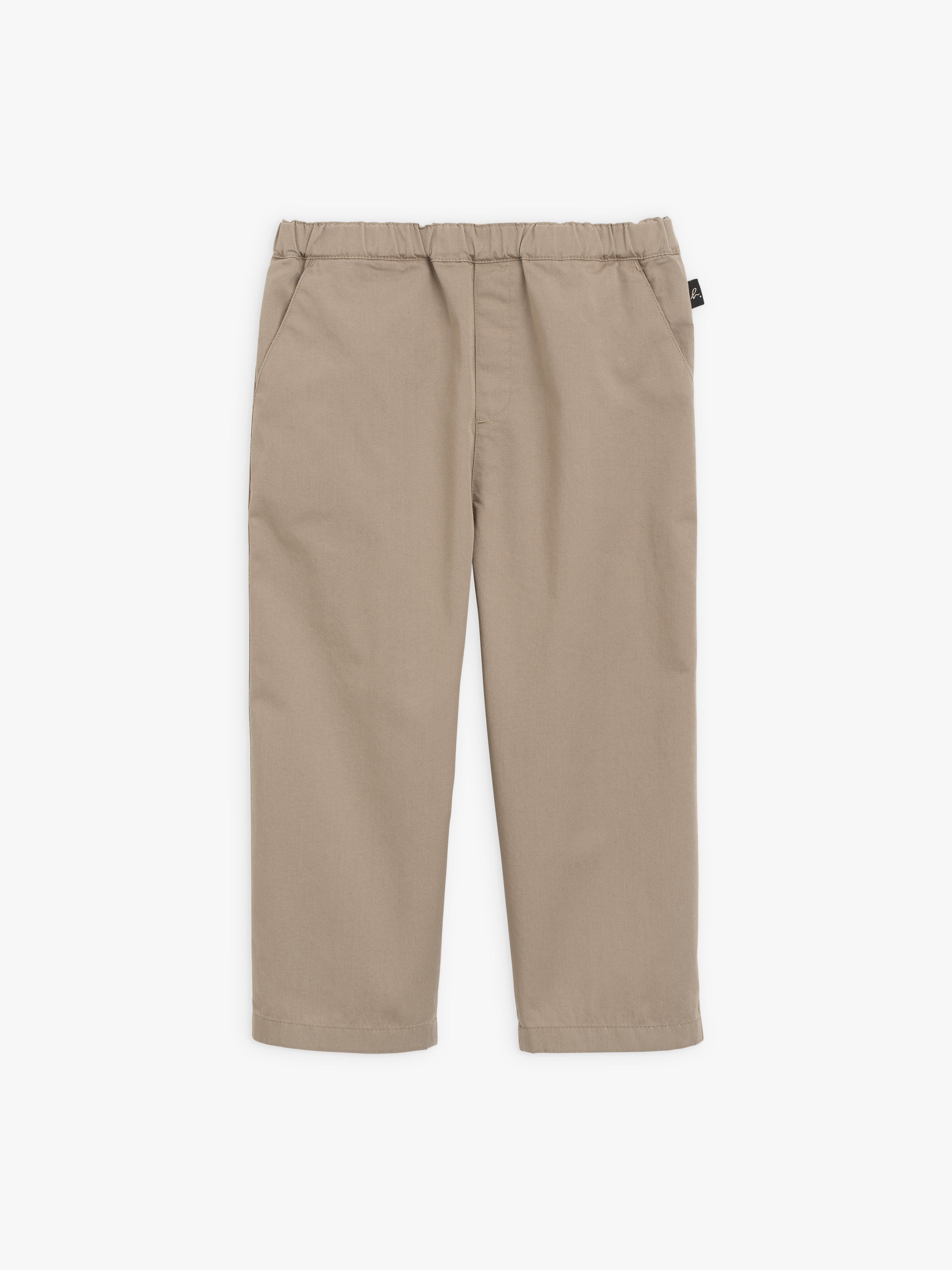 Pantalon Bébé En Gabardine De Coton Taupe Foncé - Enfant