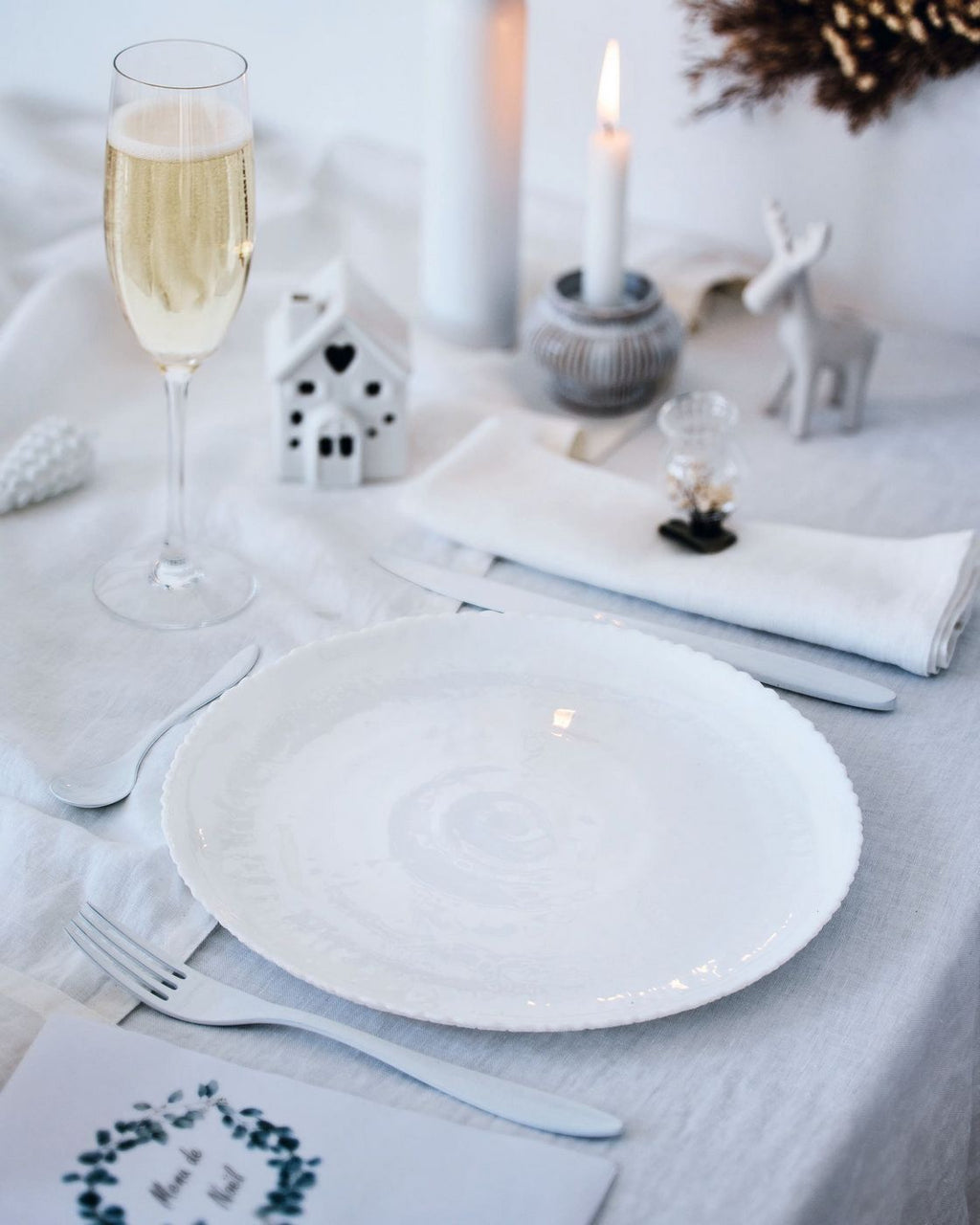 Ammonite - 6 Dinner Plates - Extra-Resistant Opal Glass - White - 26cm - Luminarc