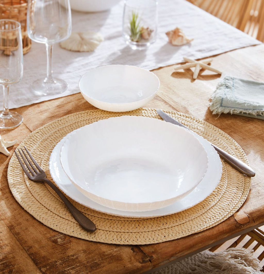 Ammonite - 6 Soup Plates - Extra-Resistant Opal Glass - White - 21 cm - Luminarc