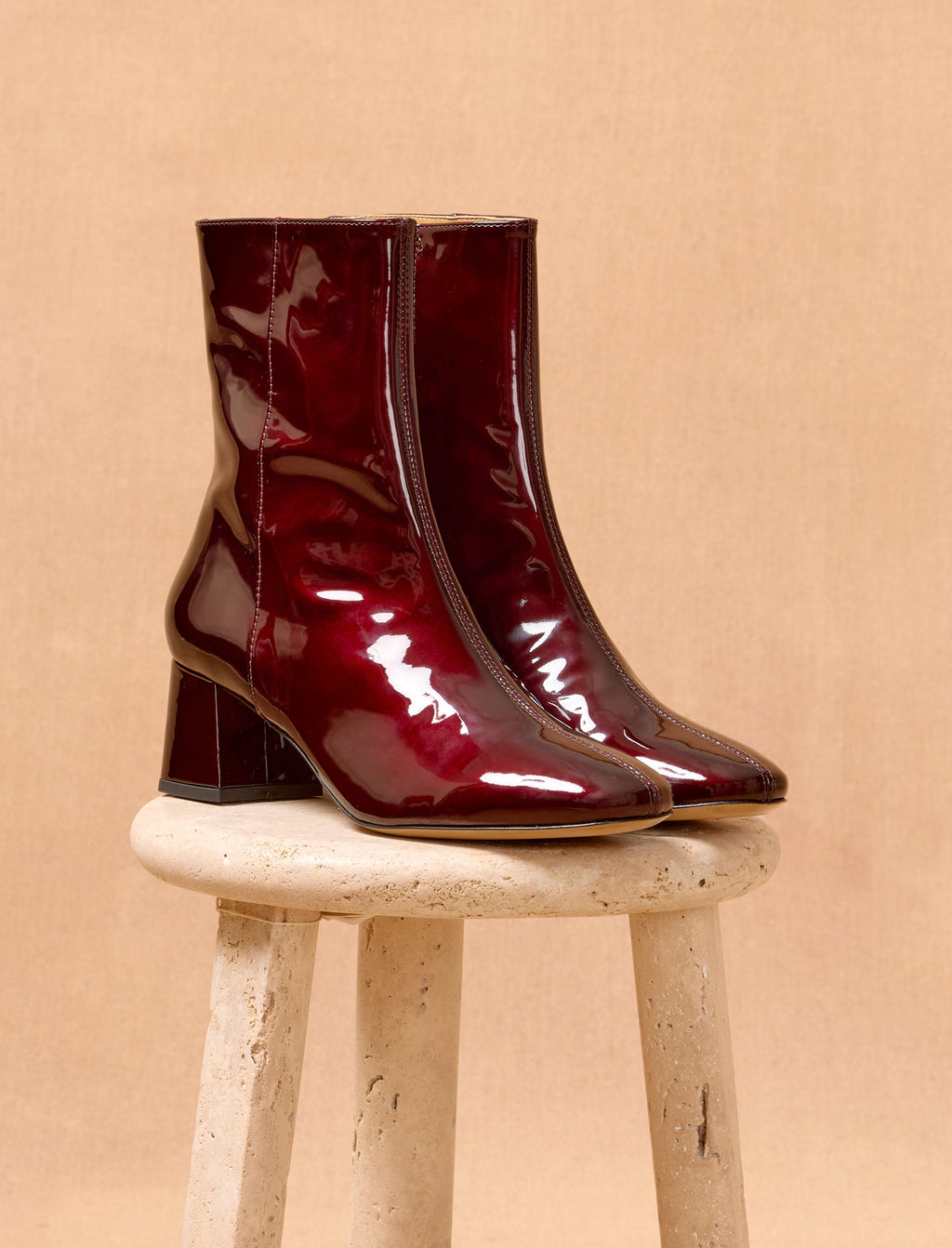 Bottines À Talons Albane - Lie De Vin - Femme