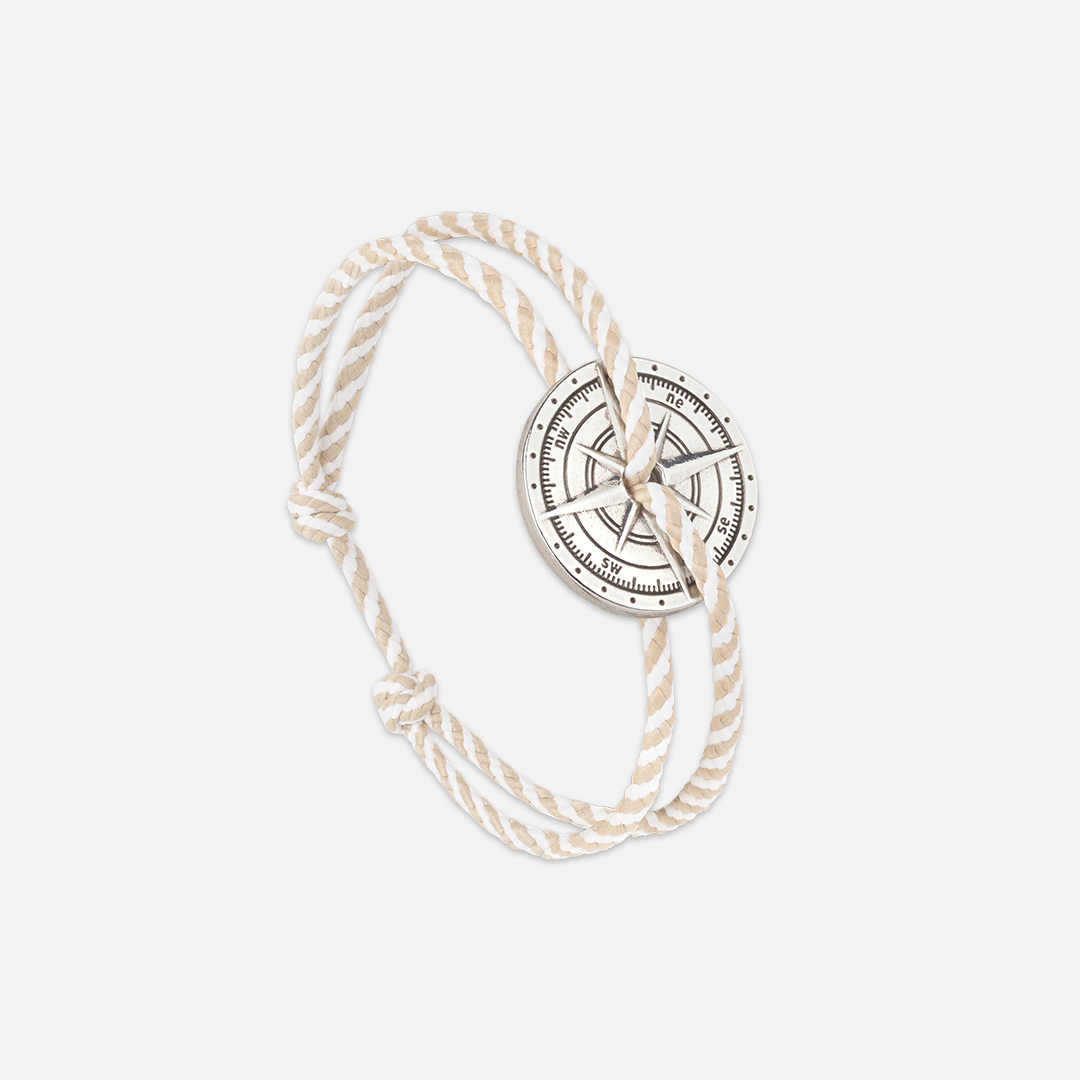 Crystal Bracelet - Beige and White Striped