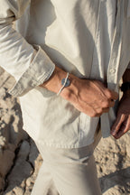 Crystal Bracelet - Beige and White Striped