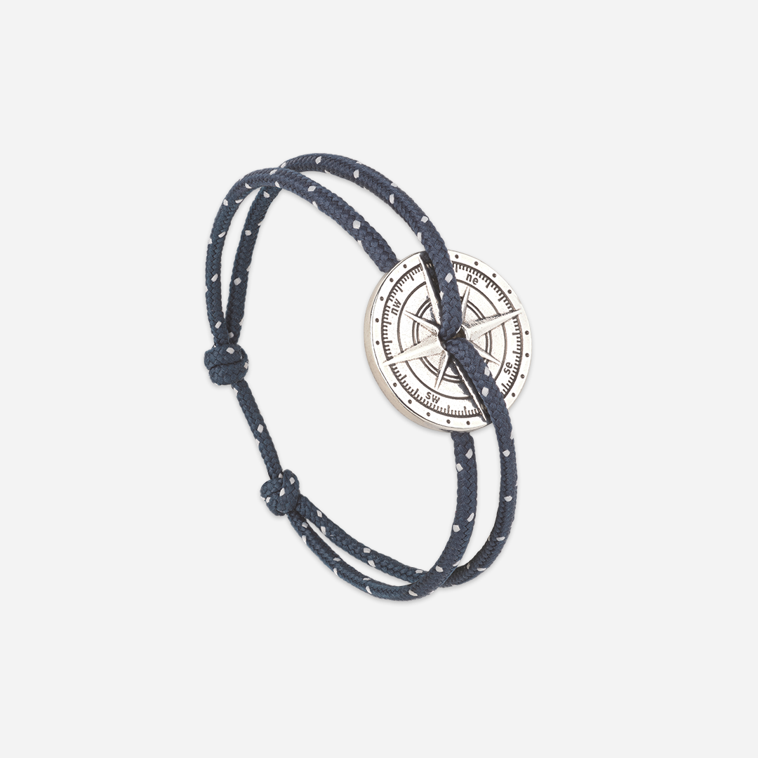 Grésil Bracelet - Speckled Navy Blue and White