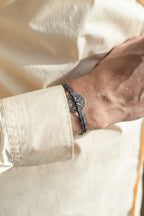 Grésil Bracelet - Speckled Navy Blue and White