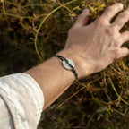 Pulsera Storm - Tablero de ajedrez azul marino y blanco