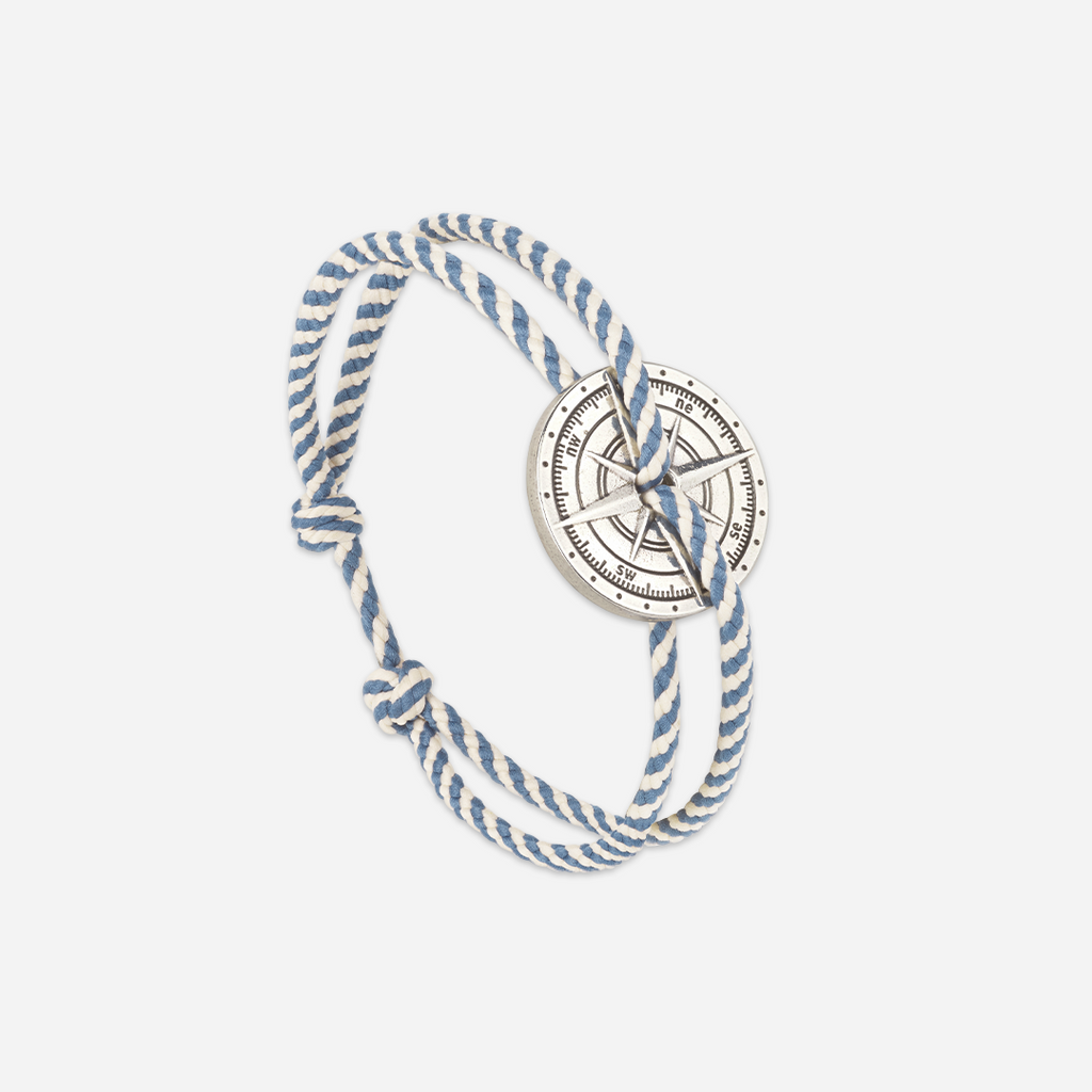 Stratus Bracelet - Navy Blue and White Striped