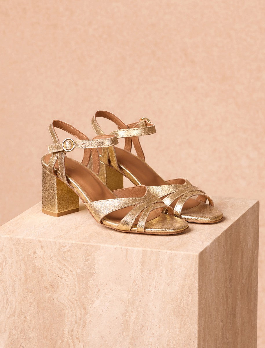Sandalias de tacón Elea - Dorado - Mujer