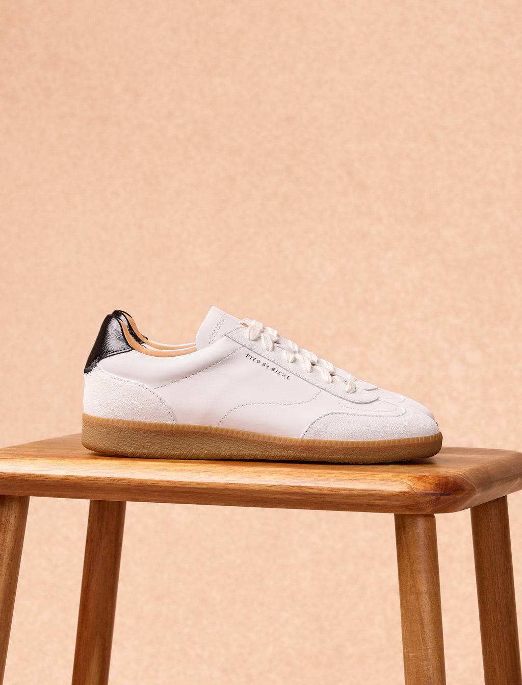 Sneakers À Lacets Sacha - Blanc & Noir - Femme