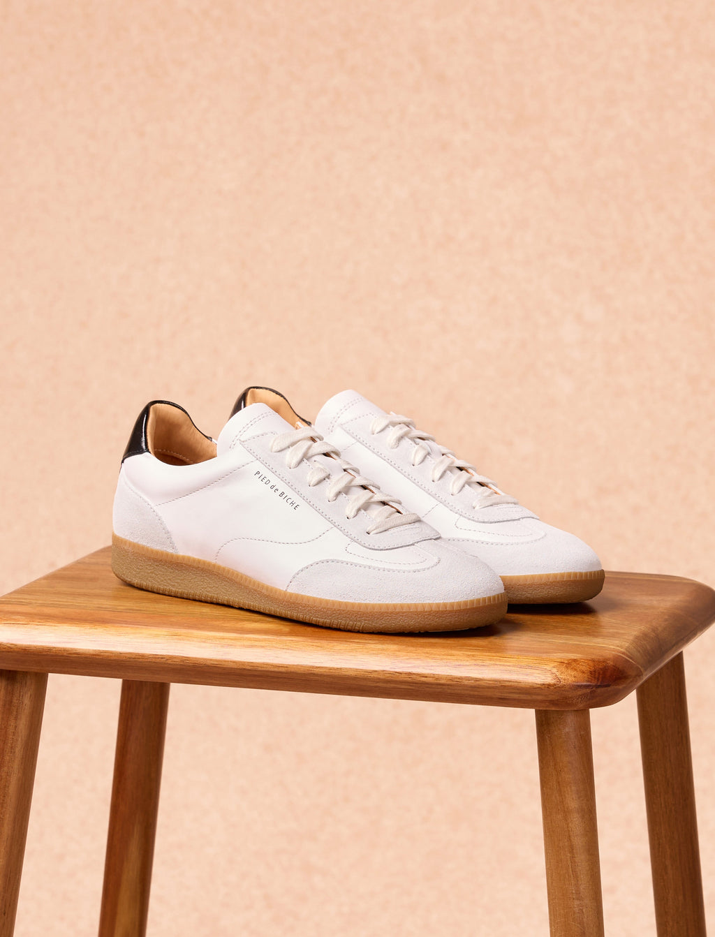Sneakers À Lacets Sacha - Blanc & Noir - Femme