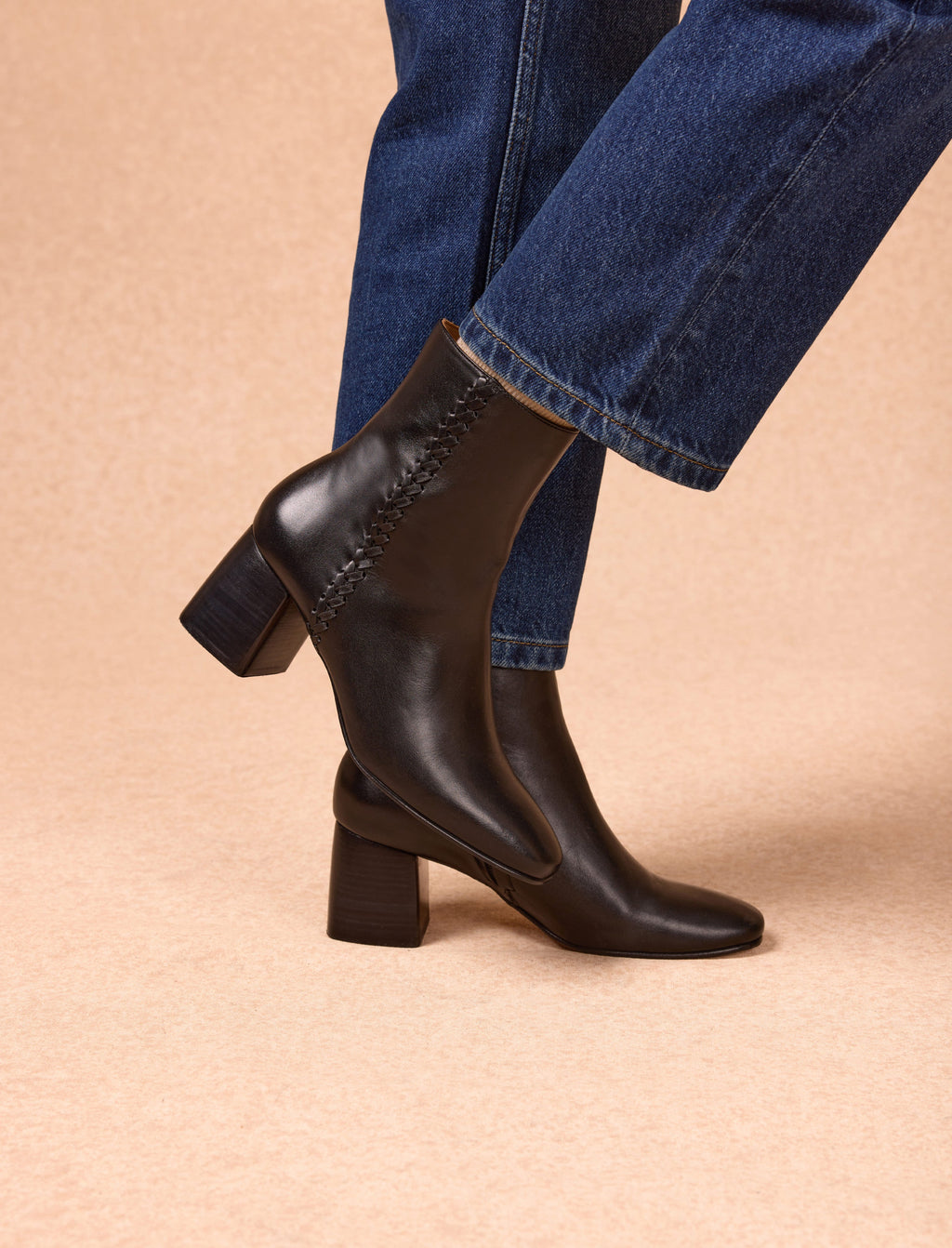 Sarah Heeled Ankle Boots - Black - Women