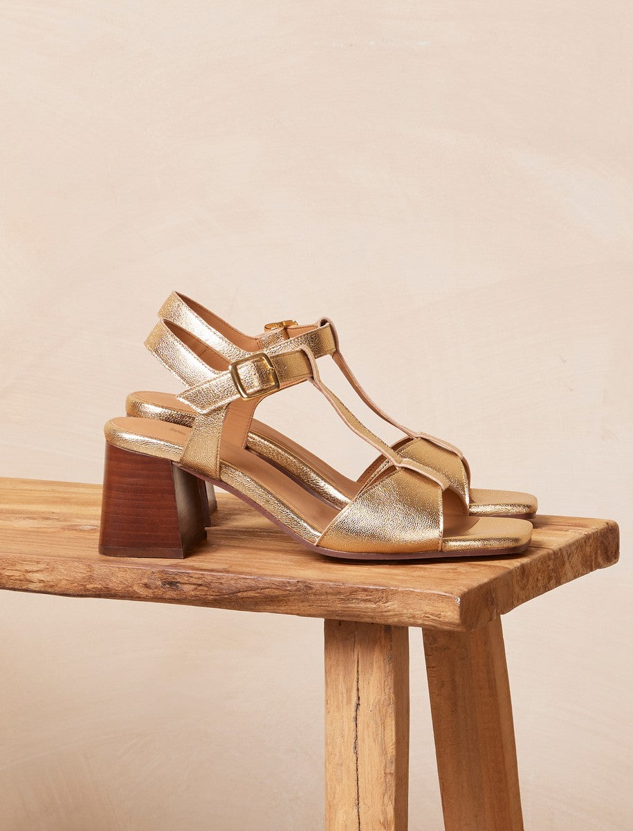 Sandales À Talon Carla - Doré - Femme