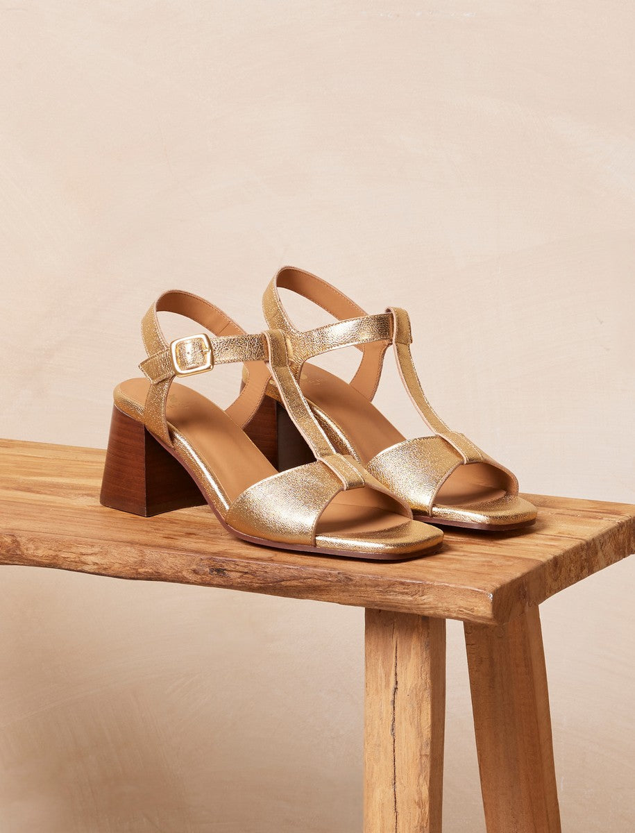 Sandales À Talon Carla - Doré - Femme