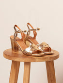 Sandalias Tacón Enola - Dorado - Mujer