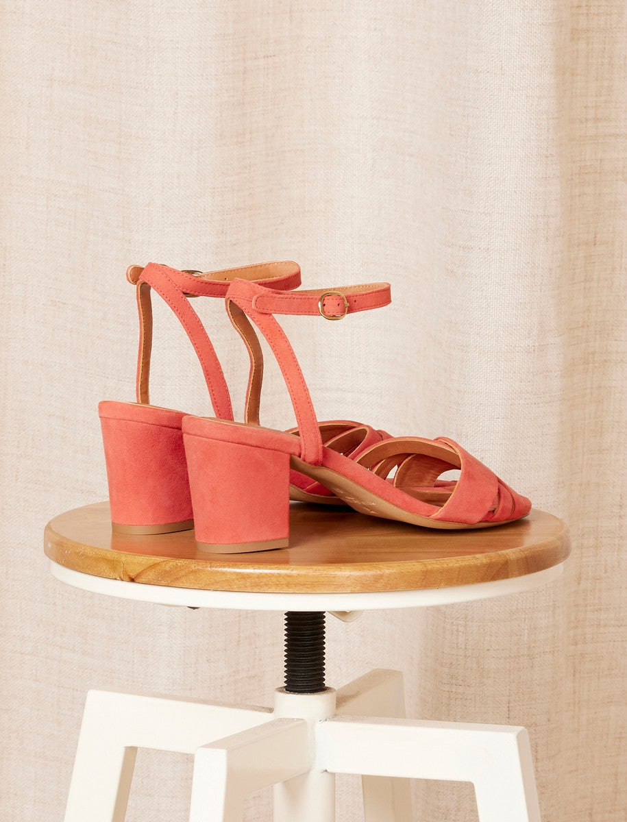 Sandales À Talon Léonore - Mandarine - Femme