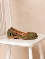 Sandales Plates Hortensia - Olive - Femme