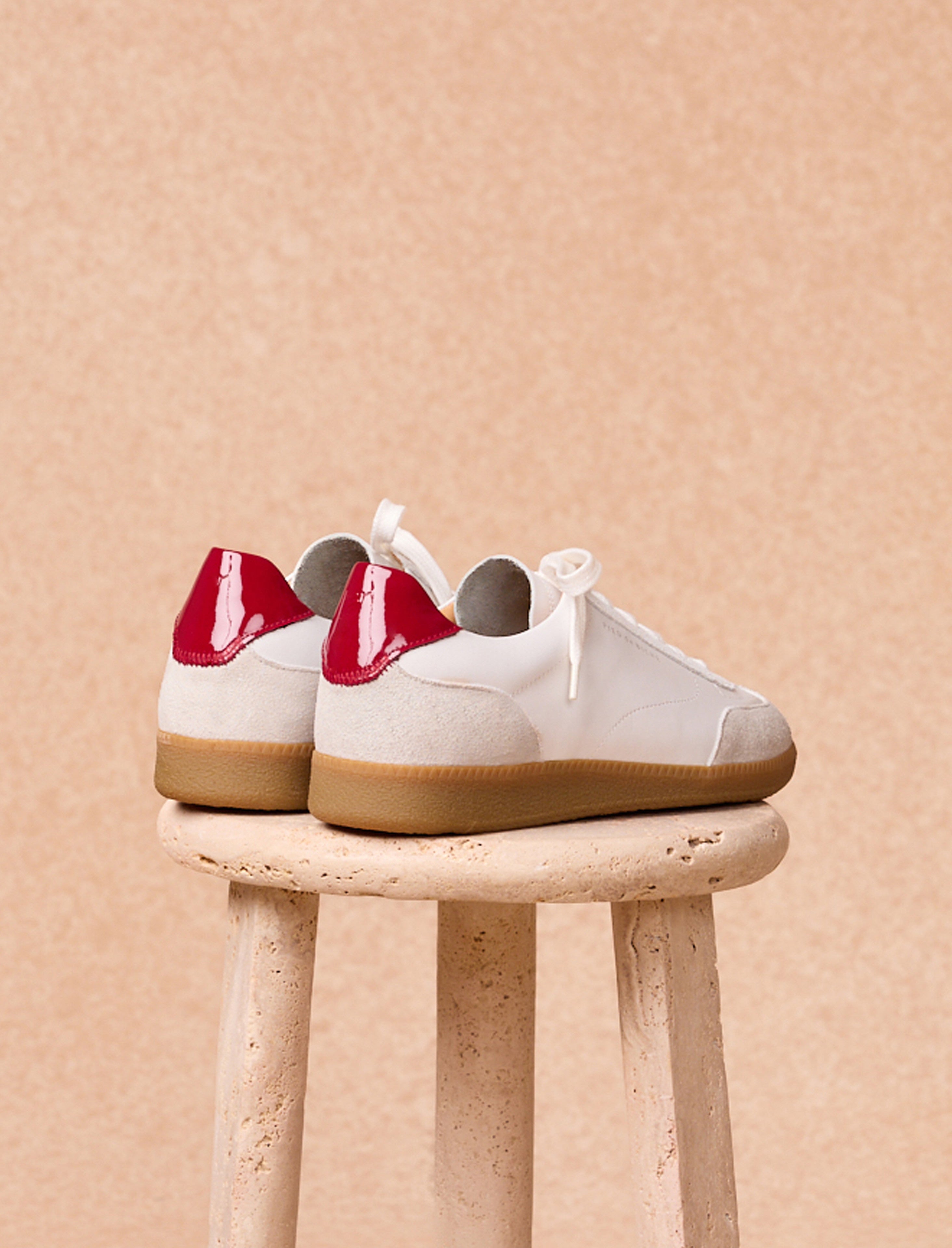 Sneakers À Lacets Sacha Rouge Vernis - Femme