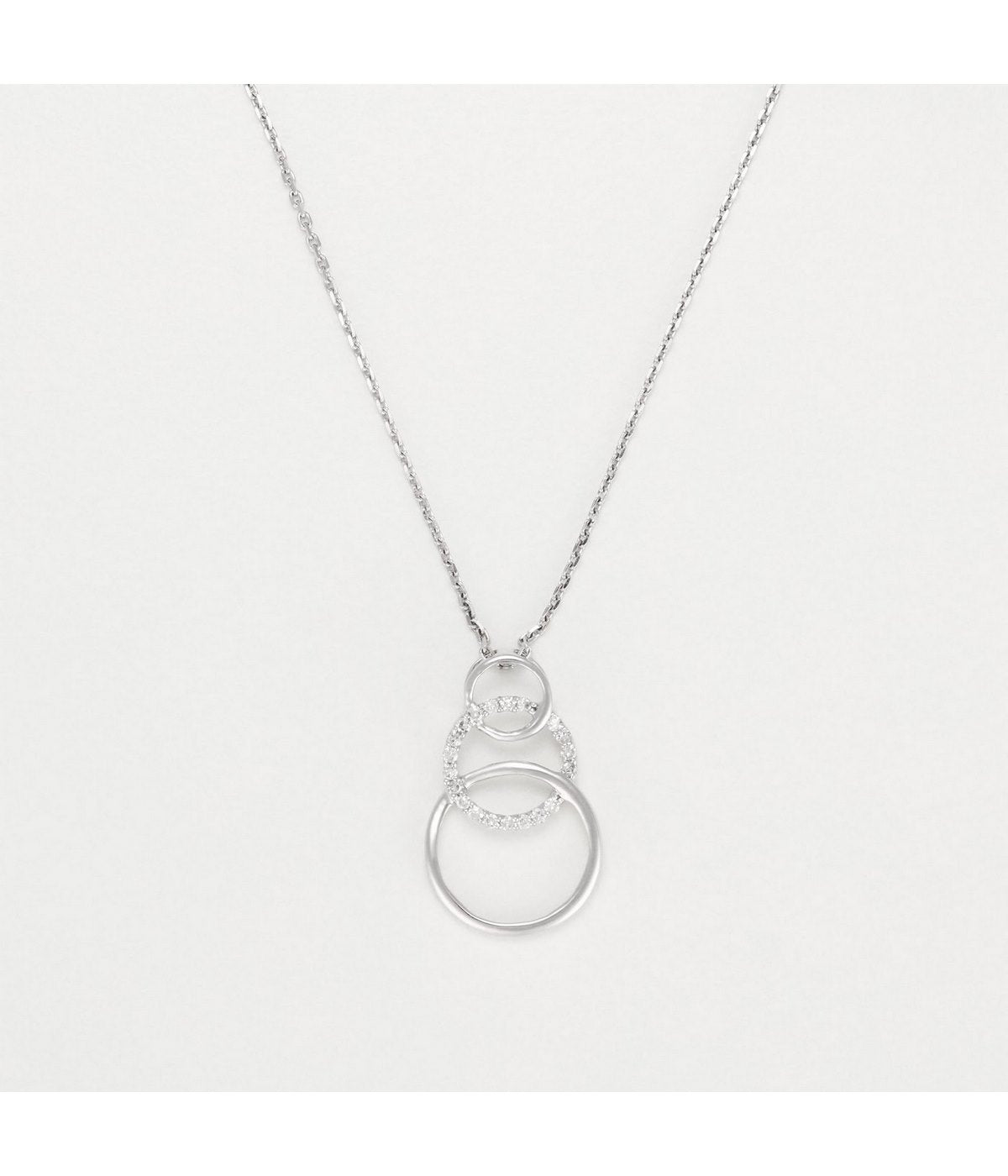 Pendentif "Trio Encerclé" - D0,10/20 - Or Blanc