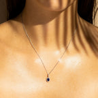 Pendentif "Courtoisie" Diamant 0,0,09/24 Saphir 0,6 - Or Blanc