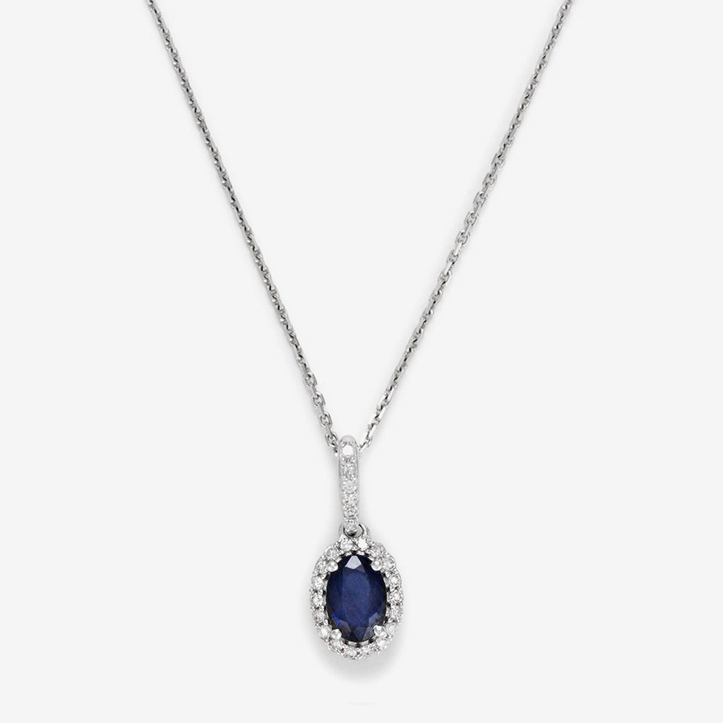 Pendentif "Courtoisie" Diamant 0,0,09/24 Saphir 0,6 - Or Blanc