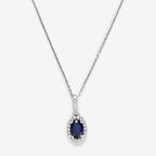 Pendentif "Courtoisie" Diamant 0,0,09/24 Saphir 0,6 - Or Blanc