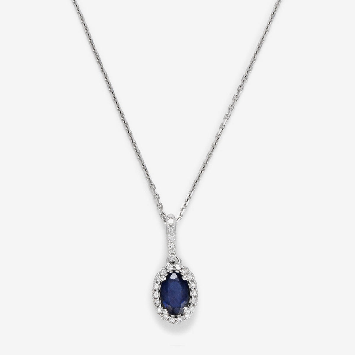 Pendentif "Courtoisie" Diamant 0,0,09/24 Saphir 0,6 - Or Blanc