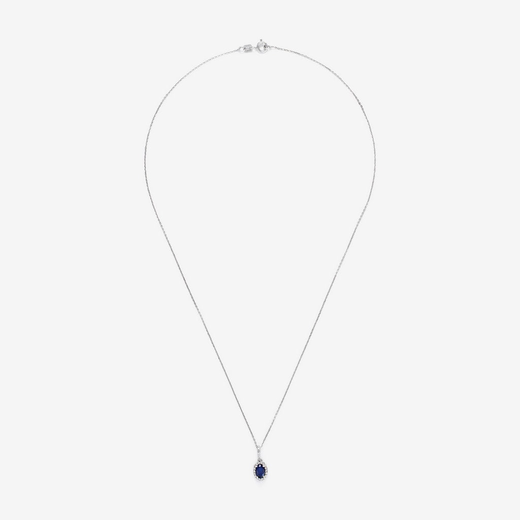 Pendentif "Courtoisie" Diamant 0,0,09/24 Saphir 0,6 - Or Blanc
