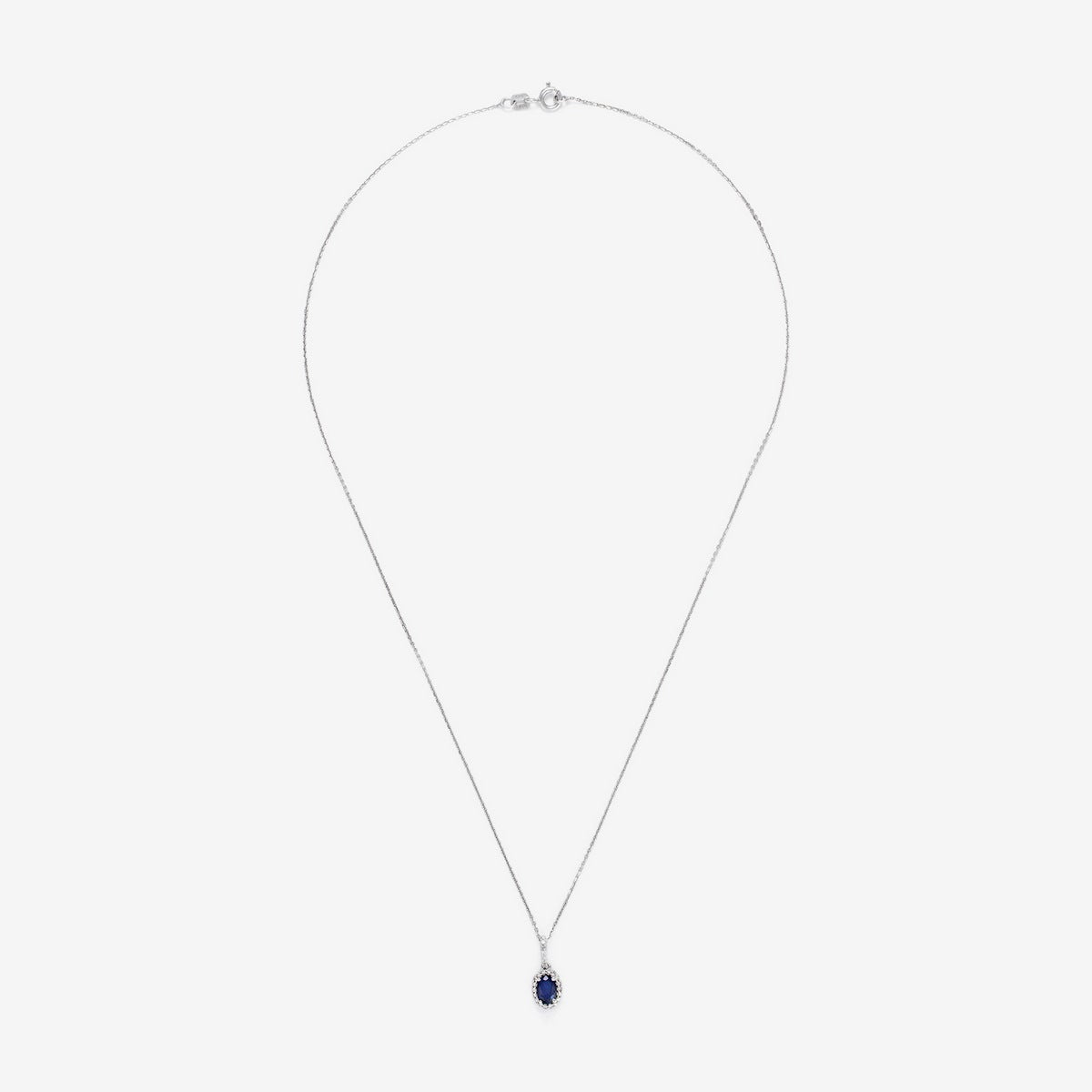 Pendentif "Courtoisie" Diamant 0,0,09/24 Saphir 0,6 - Or Blanc