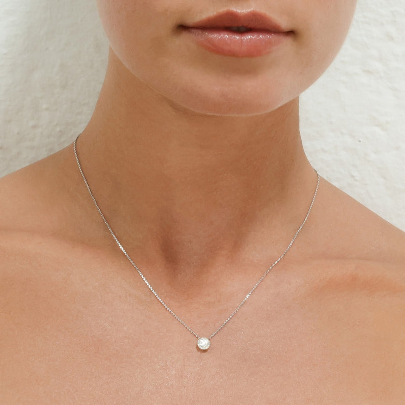 Pendentif "Mon Brillant" Diamants : 0,12/25 - Or Blanc