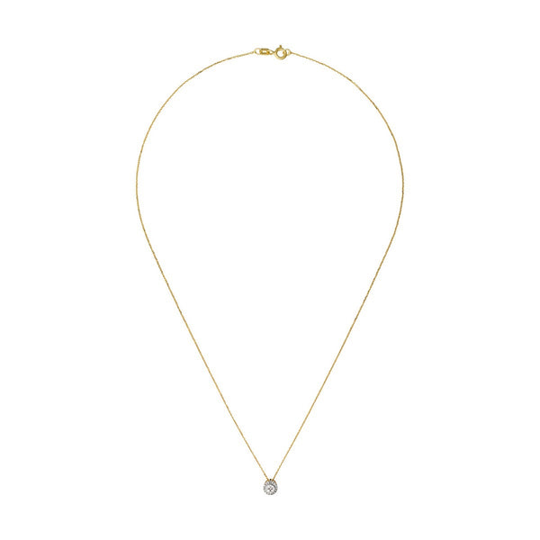 Diamanta – Ciondolo "Mon Brillant" Diamanti: 0,12/25, collana in oro giallo con ciondolo rotondo e brillante