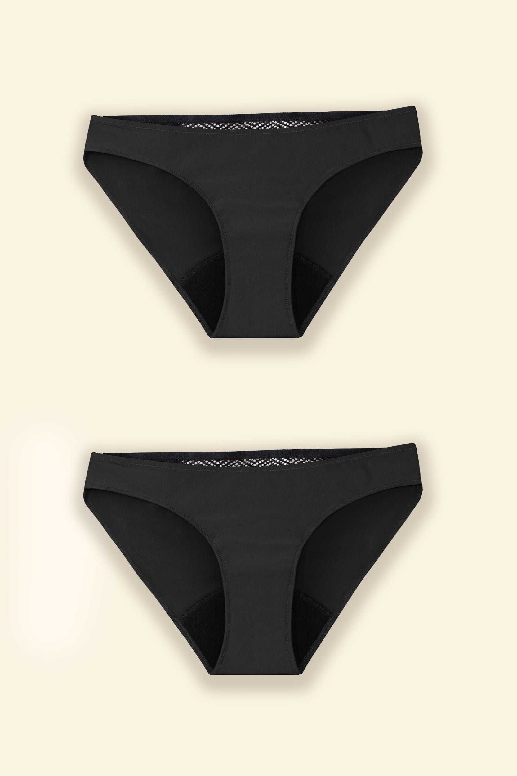 Pack of 2 Anna Lace Briefs Medium Flow - Black