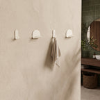 2 Malins + 2 Malins Larges - Lot De 4 Patères Murales - Acier - Crème Fine Texture