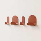 2 Malins + 2 Malins Larges - Lot De 4 Patères Murales - Acier - Terracotta Mat