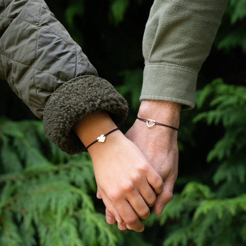 Bracelet Pack Coeur X Coeur Plein Noir Plaqué Or - Noir