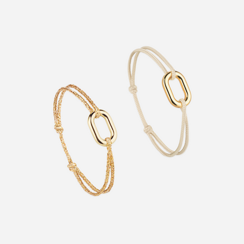 Bracelet Pack Filin X Écubier - Or Et Beige