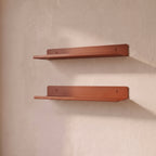 Les Splendides - Lot De 2 Étagères Porte-Cadres Murales - Acier - Terracotta Mat
