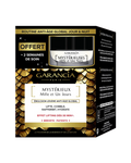 Packaging du coffret or et noir contenant le pot de crème de jour Mystérieux et une miniature de nuit offerte