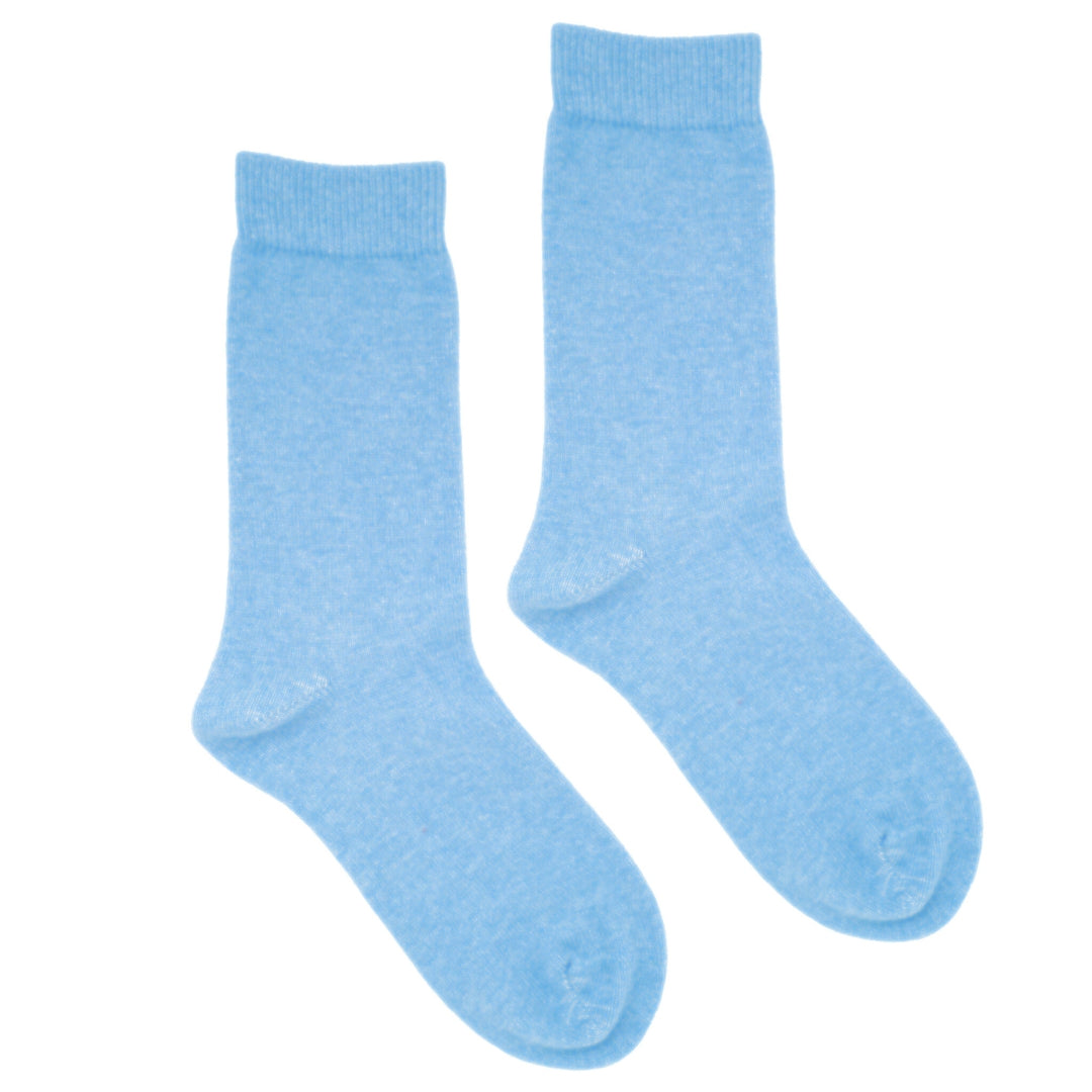 Chaussettes En Laine Mérinos Avec Bandes - Sky Blue