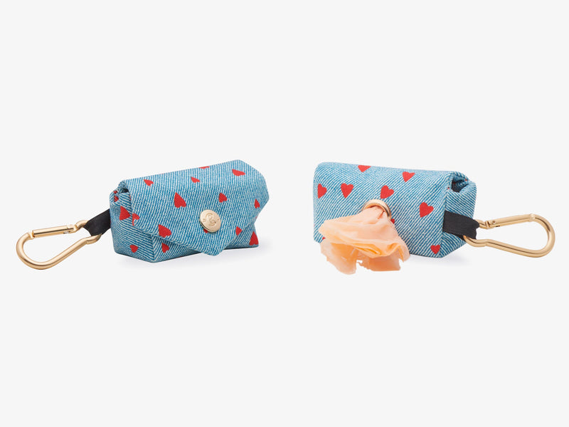 Pochette pour sacs à crotte pour chien en jean