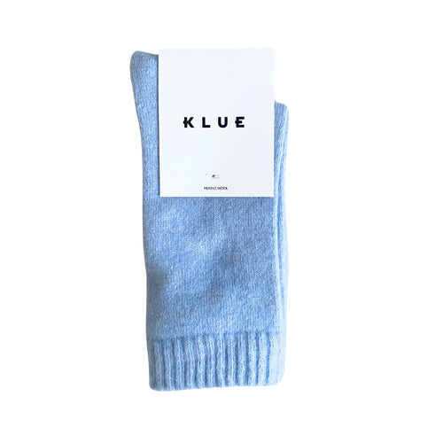 Chaussettes En Laine Mérinos Avec Bandes - Sky Blue